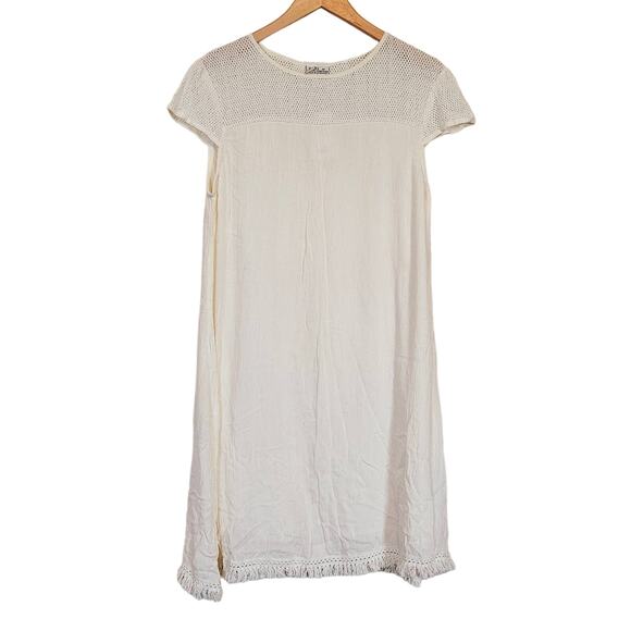 Beach By Exist Boho Chic Beige Shift Dress Size Medium - Picture 1 of 9